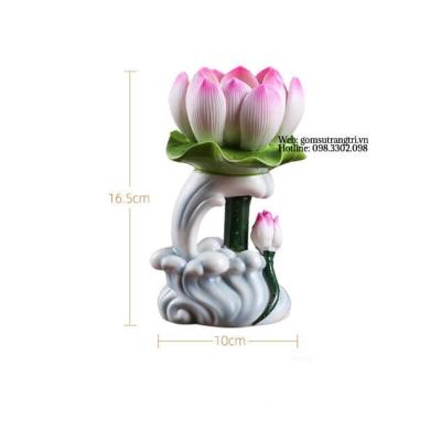 CHÂN SỨ ĐẾ NẾN HOA HỌA TIẾT HOA SEN